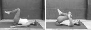 Exercitiu planseu pelvin cu minge Pilates
