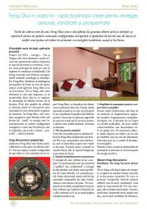 Feng Shui cu Miruna Macavei in revista Spa and Wellness nr.1 2014