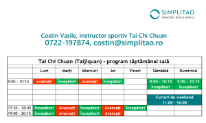 Exersări Tai Chi Chuan săptămânale - Simplitao