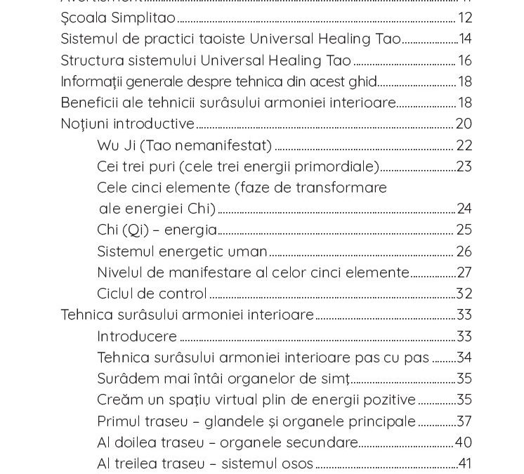 Surasul armoniei interioare – cuprins 1